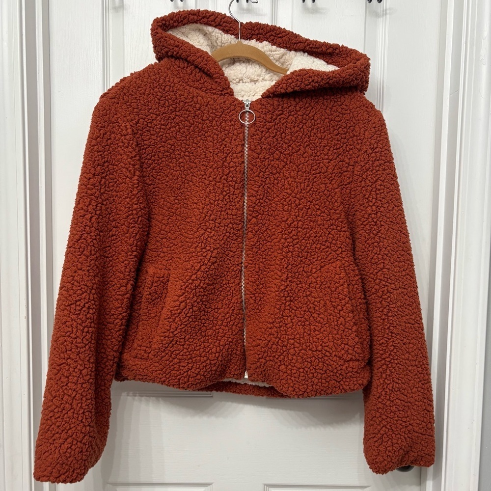 Me Jane Sherpa Hoodie Jacket XL Zip Up